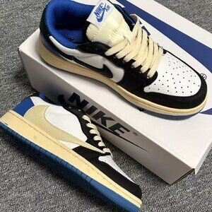 Men's Air Jordan 1 Low Fragment x Travis Scott Sneakers - New With Original Box